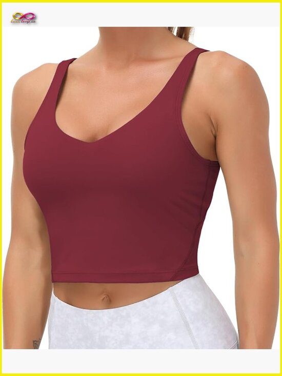 Other - Longline Sports Bra Wirefree Padded Medium Support Yoga Workout Tank Top